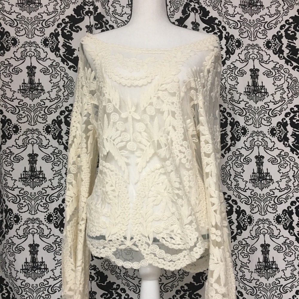 Sheer lace blouse